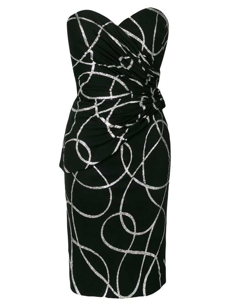A.N.G.E.L.O. Vintage Cult abstract pattern strapless dres - Black
