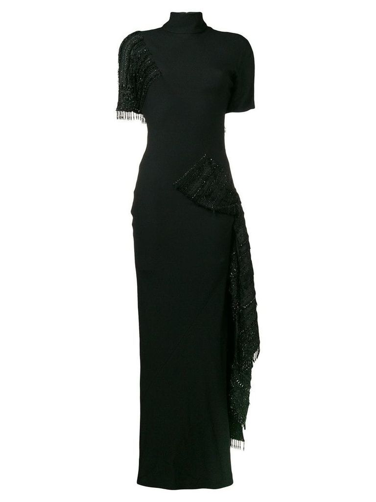 Christian Dior Pre-Owned 1980's embellished fitted dress - Black
