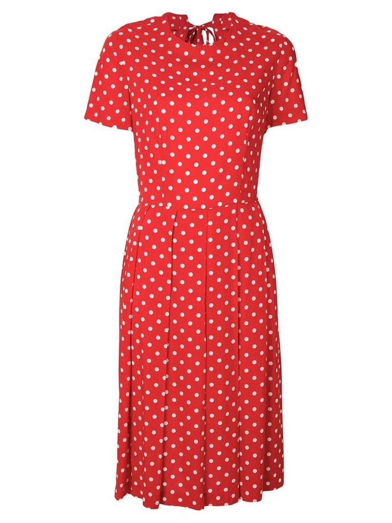 Comme Des Garçons Pre-Owned polka dots pleated dress - Red