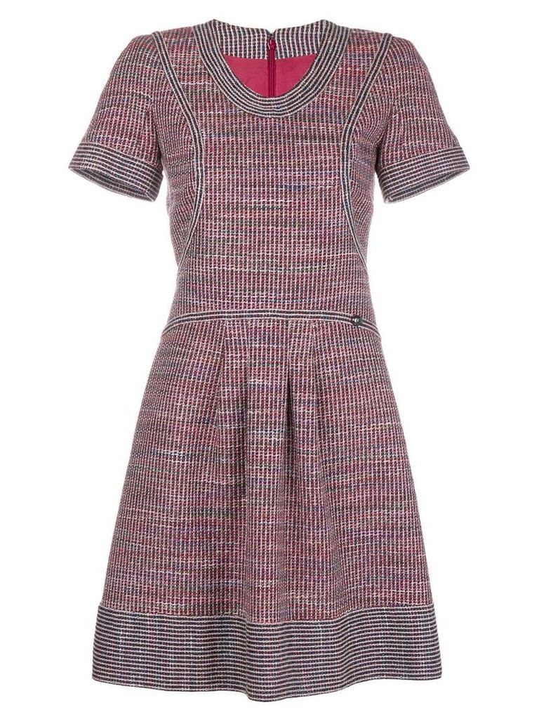 Chanel Pre-Owned tweed short-sleeved dress - Red