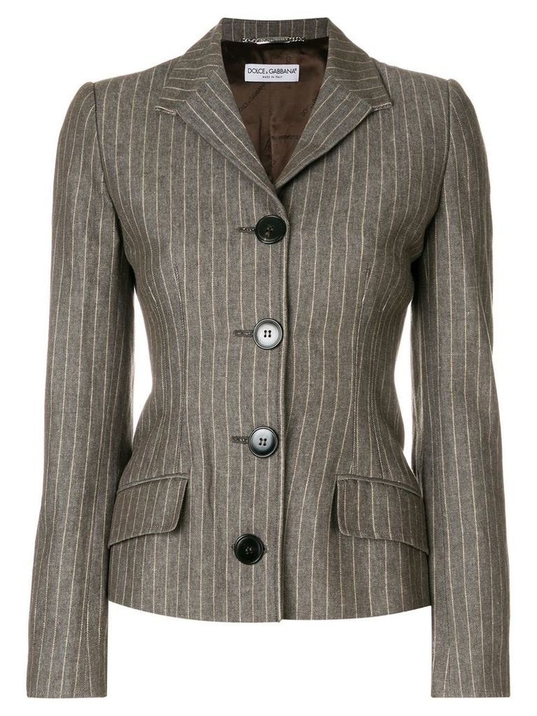 Dolce & Gabbana Pre-Owned fitted pinstripe jacket - Brown