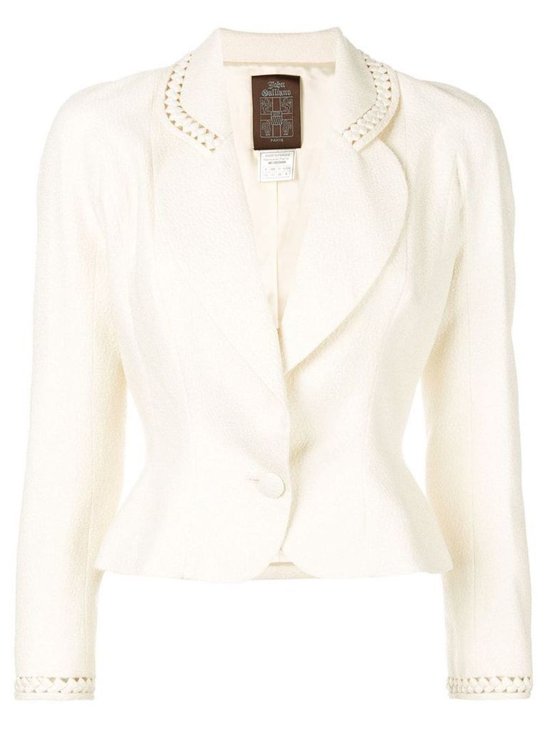 John Galliano Pre-Owned cut-out detail fitted blazer - NEUTRALS