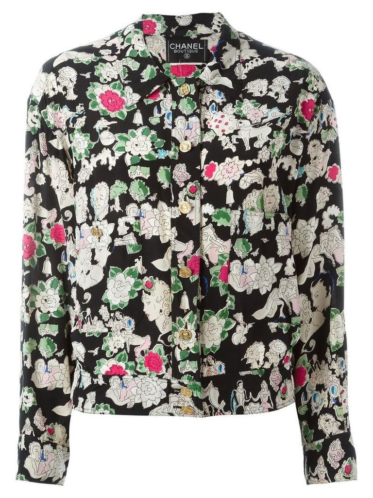 Chanel Pre-Owned 1990's floral print jacket - Black