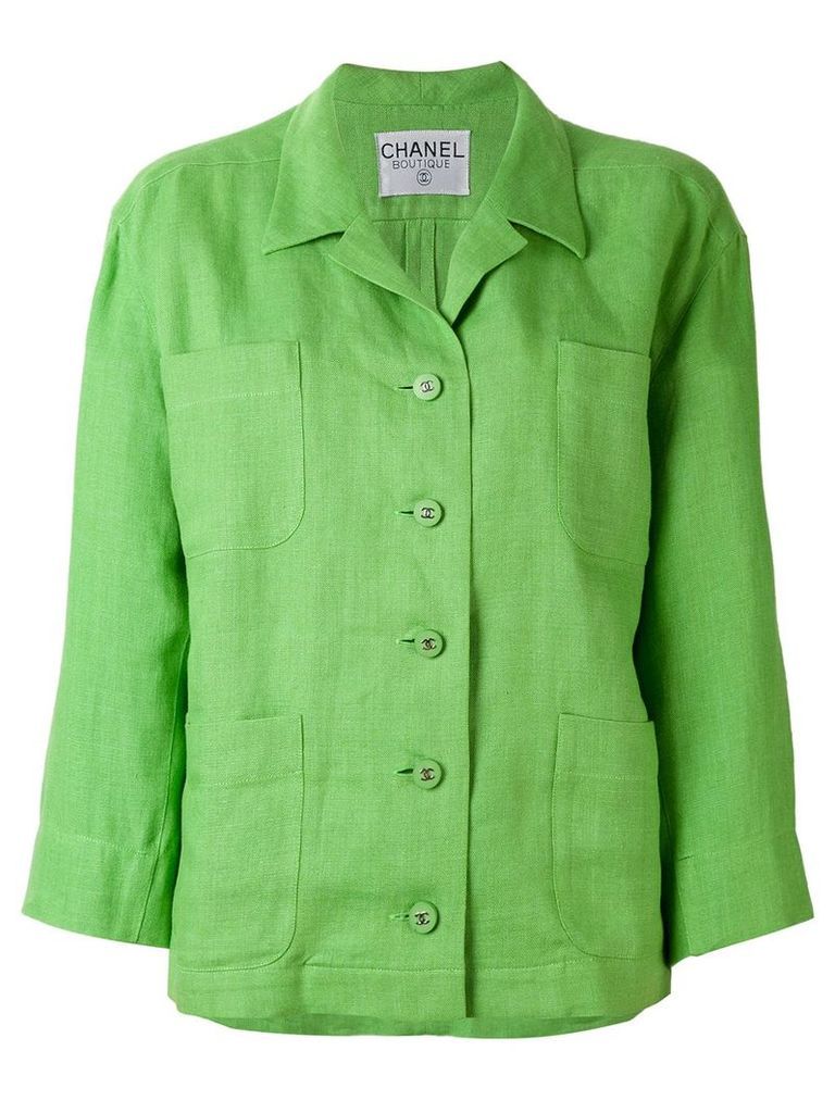Chanel Pre-Owned 1990 notched lapels shift blazer - Green