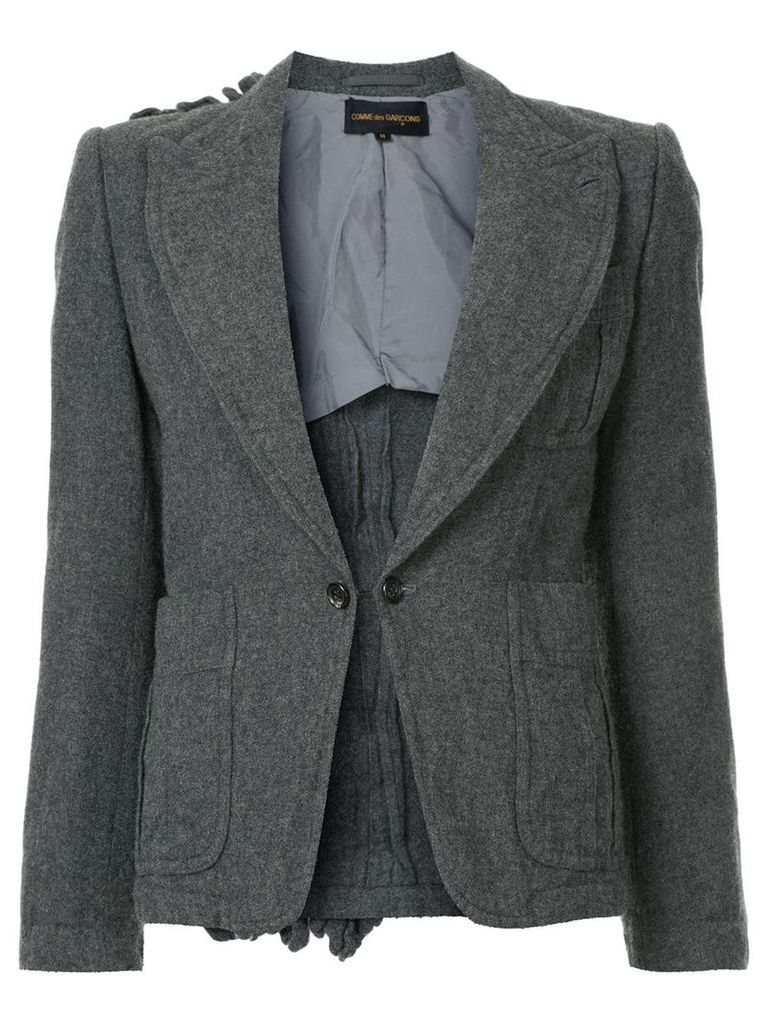 Comme Des Garçons Pre-Owned ruffle back detail blazer - Grey