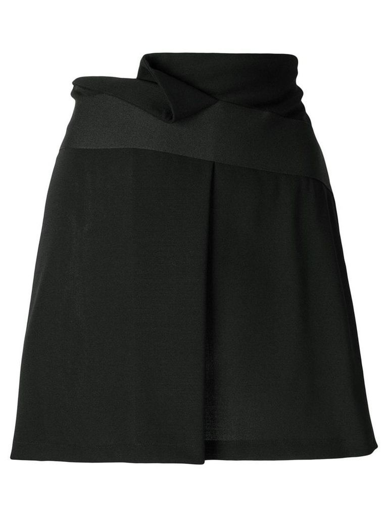 Giorgio Armani Pre-Owned folded front short skirt - Black