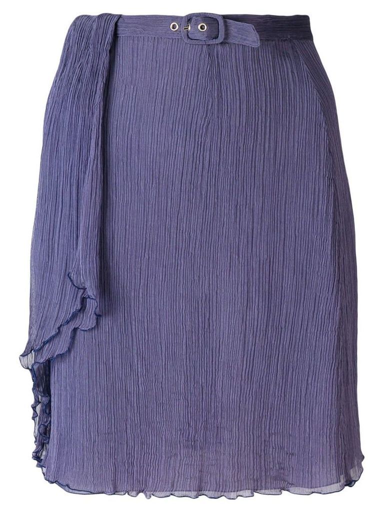 Giorgio Armani Pre-Owned creased belted skirt - PURPLE