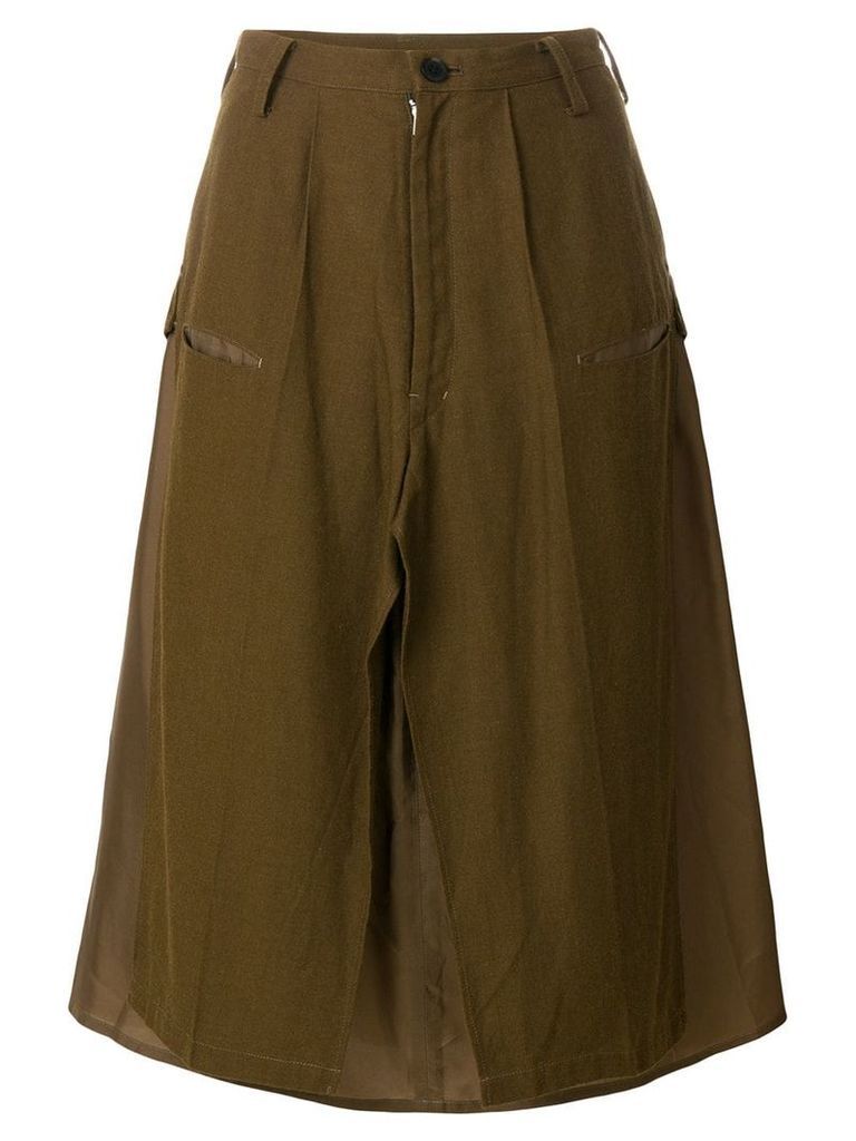 Yohji Yamamoto Pre-Owned deconstructed military skirt - Brown