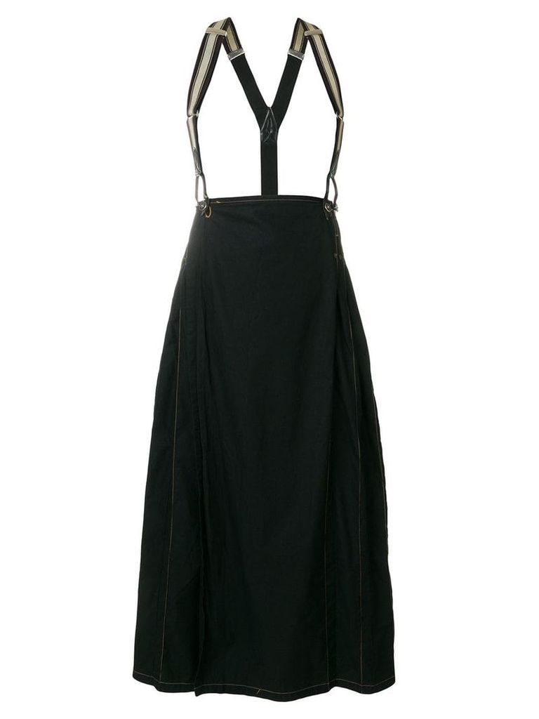 Jean Paul Gaultier Pre-Owned suspenders pleated skirt - Black