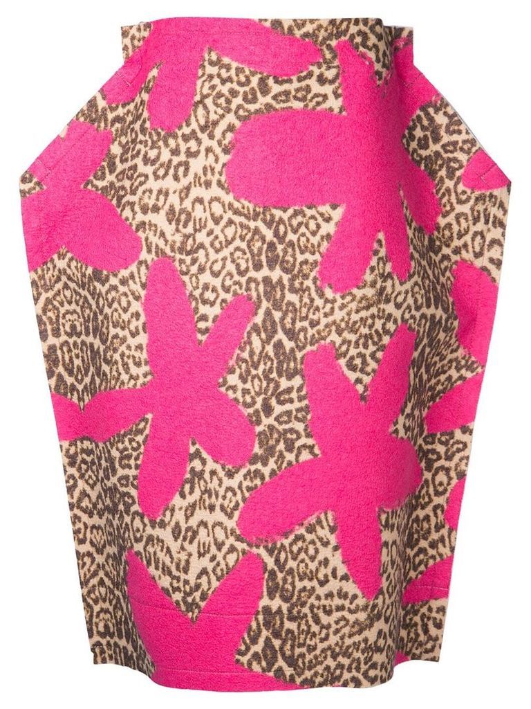 Comme Des Garçons Pre-Owned 2D leopard skirt - PINK