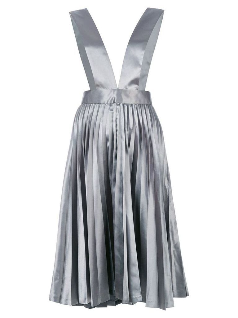 Comme Des Garçons Pre-Owned pleated metallic skirt - Grey