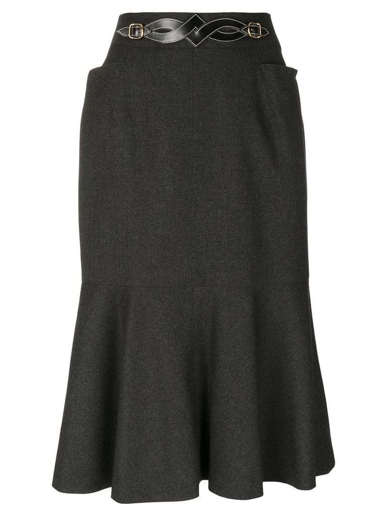 Hermès Pre-Owned buckle detail skirt - Grey