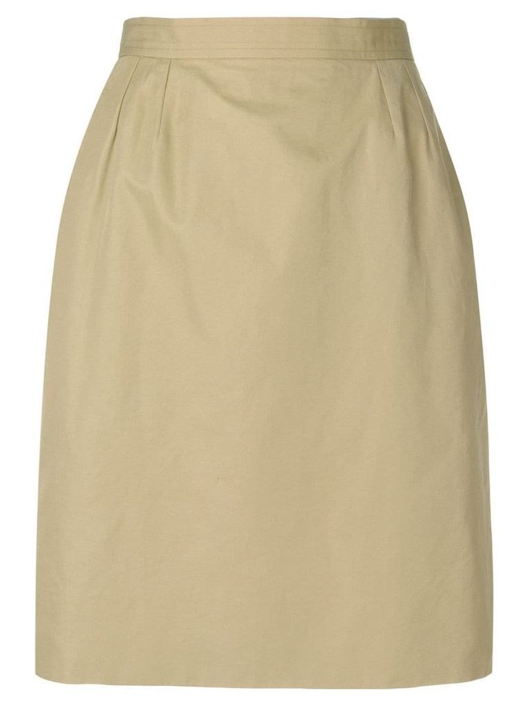Yves Saint Laurent Pre-Owned high rise straight skirt - Neutrals