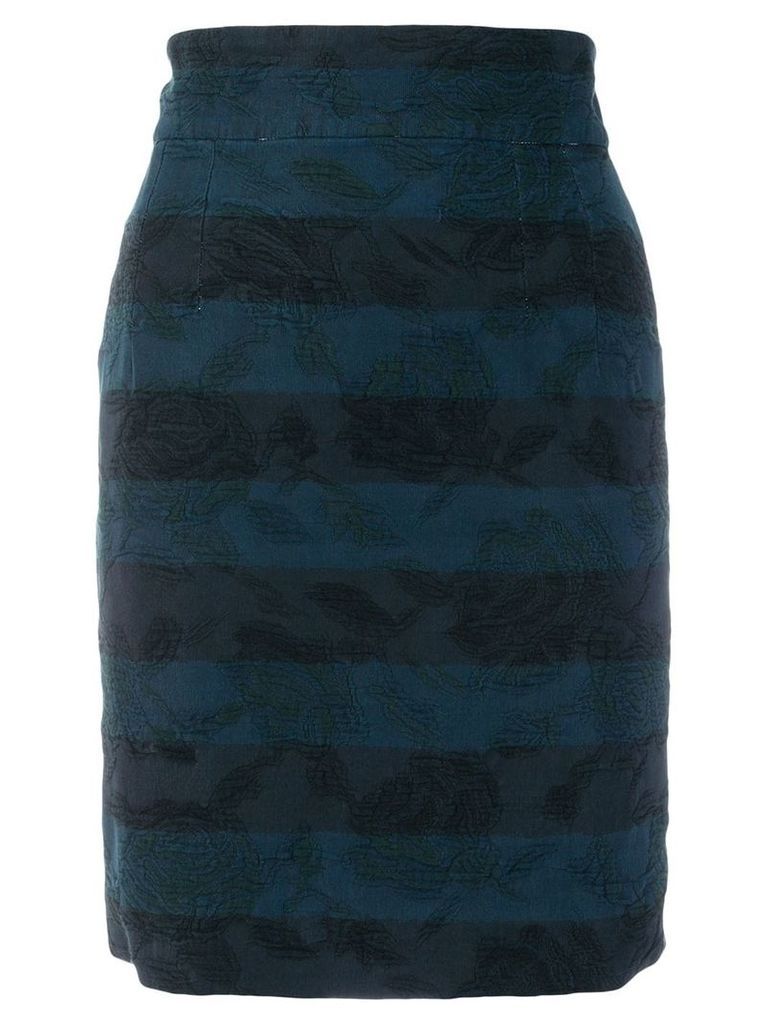 Dolce & Gabbana Pre-Owned embroidered detail pencil skirt - Blue
