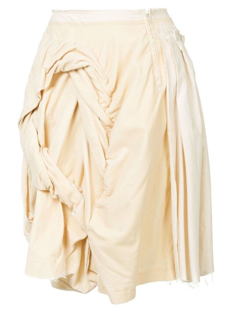 Comme Des Garçons Pre-Owned frayed draped skirt - White