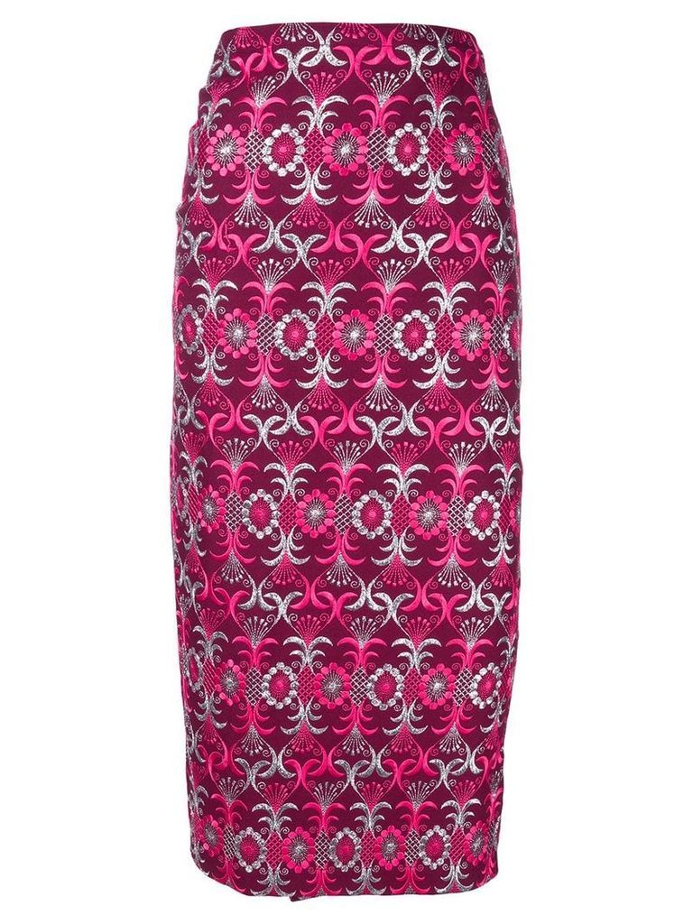Comme Des Garçons Pre-Owned 1999 brocade wrap skirt - PINK