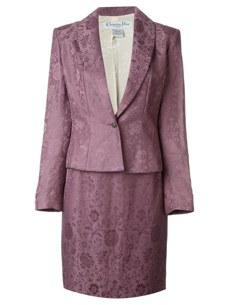 Christian Dior pre-owned floral jacquard skirt suit - PINK