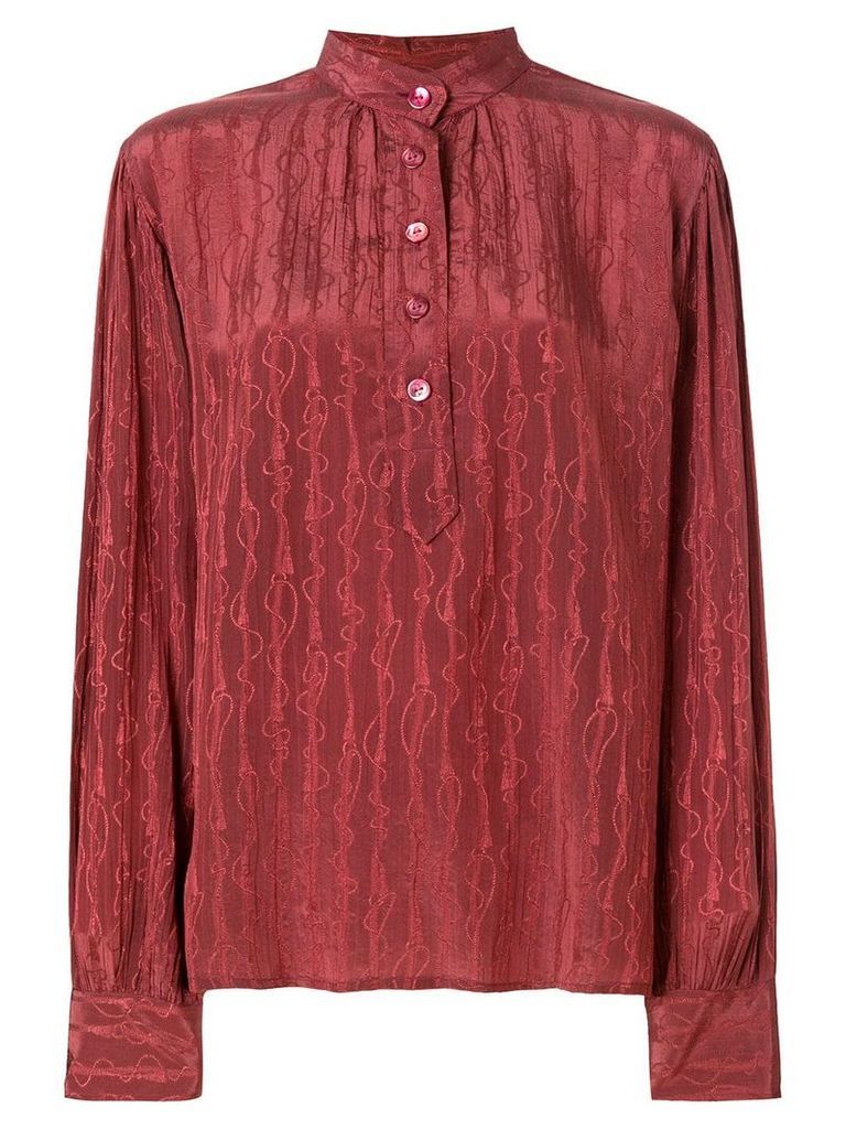 Gucci Pre-Owned mandarin collar embroidered shirt - PINK