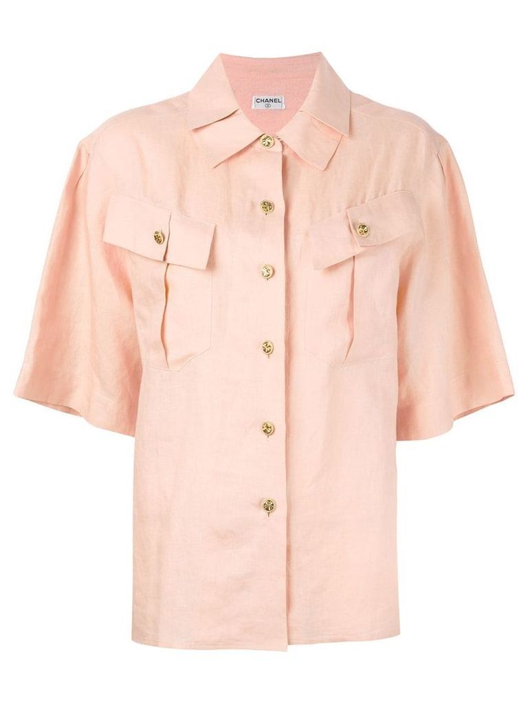 Chanel Pre-Owned pleated collar shirt - Neutrals