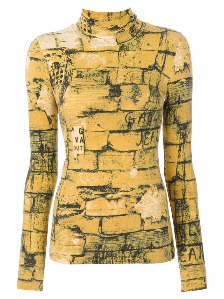Jean Paul Gaultier Pre-Owned Bricks print top - Yellow