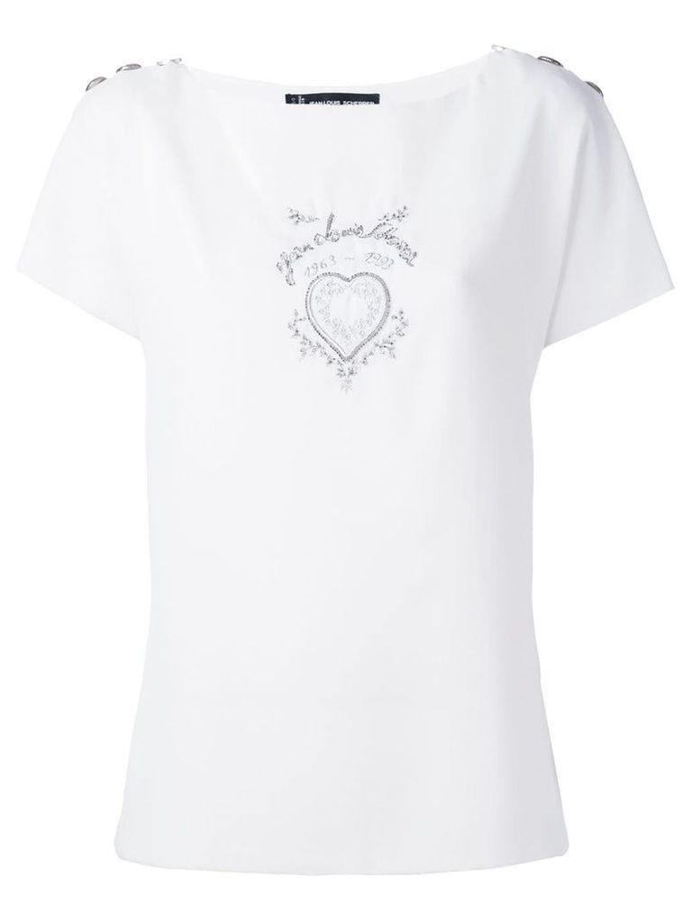 Jean Louis Scherrer Pre-Owned heart motif top - White