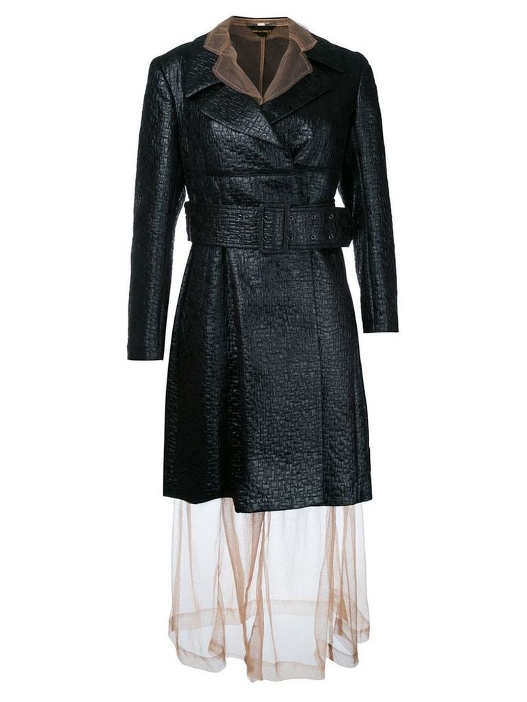 Comme Des Garçons Pre-Owned sheer under layer coat dress - Black