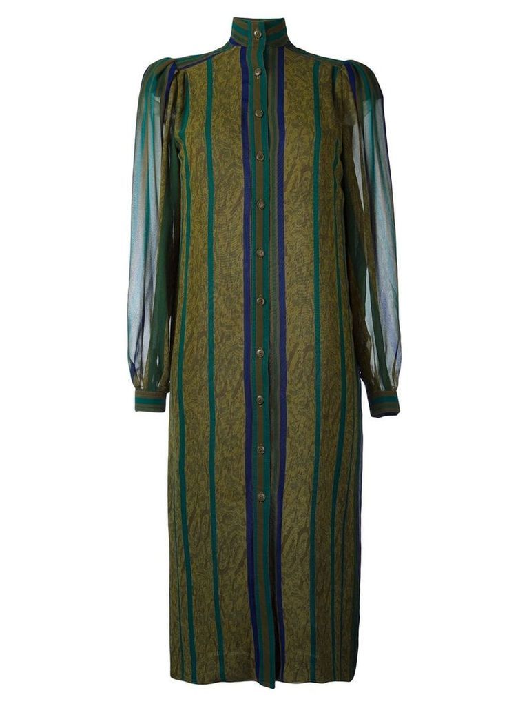 Jean Louis Scherrer Pre-Owned striped shirt dress - Green
