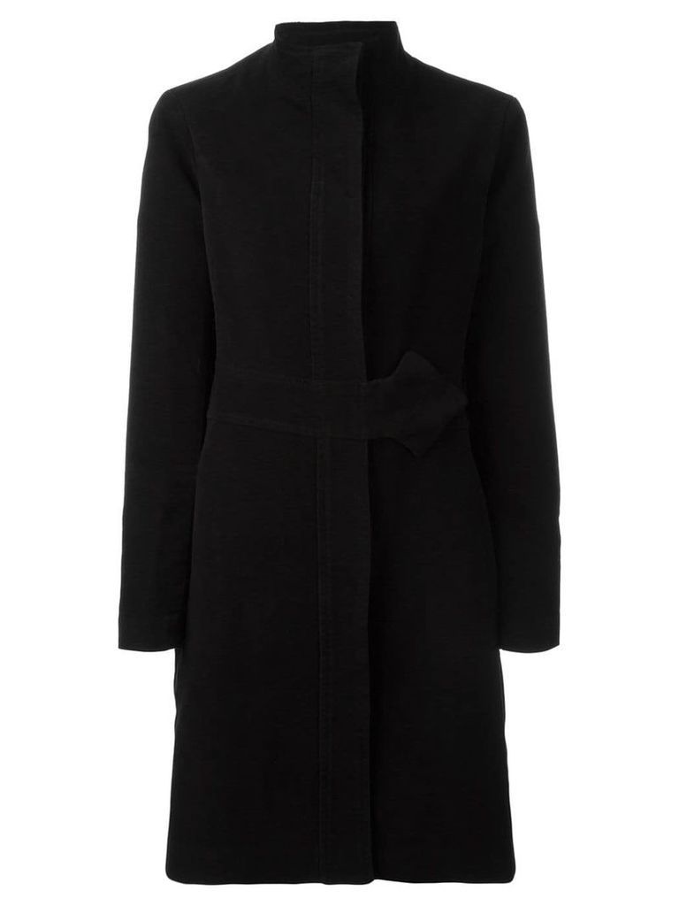 Jean Paul Gaultier Pre-Owned funnel neck wrap coat - Black
