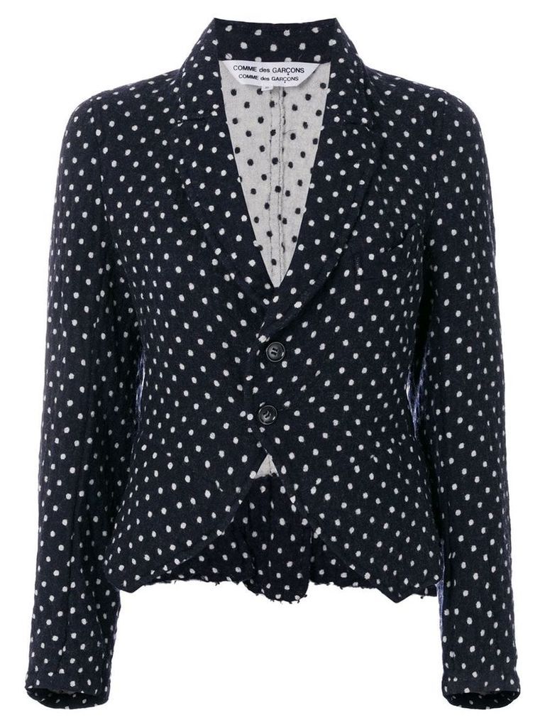 Comme Des Garçons Pre-Owned polka dots fitted jacket - Blue