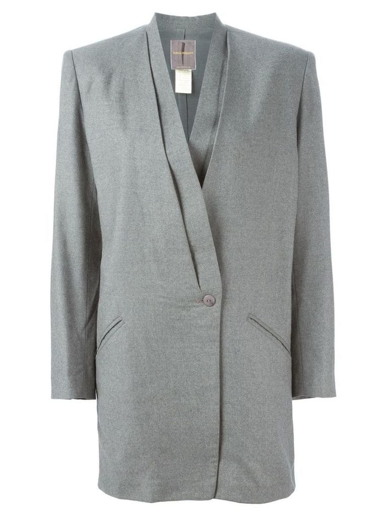 Issey Miyake Pre-Owned draped blazer - Grey