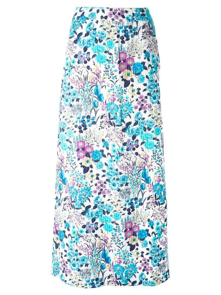 Céline Pre-Owned floral print skirt - Blue