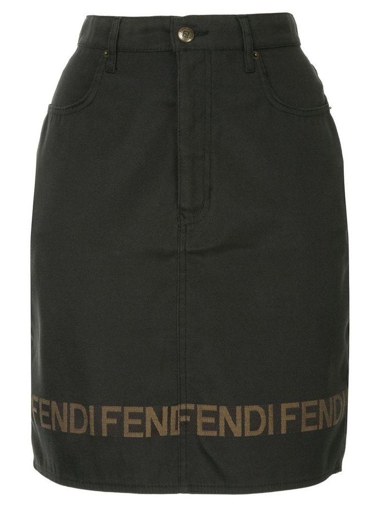 Fendi Pre-Owned logo short length skirt - Black