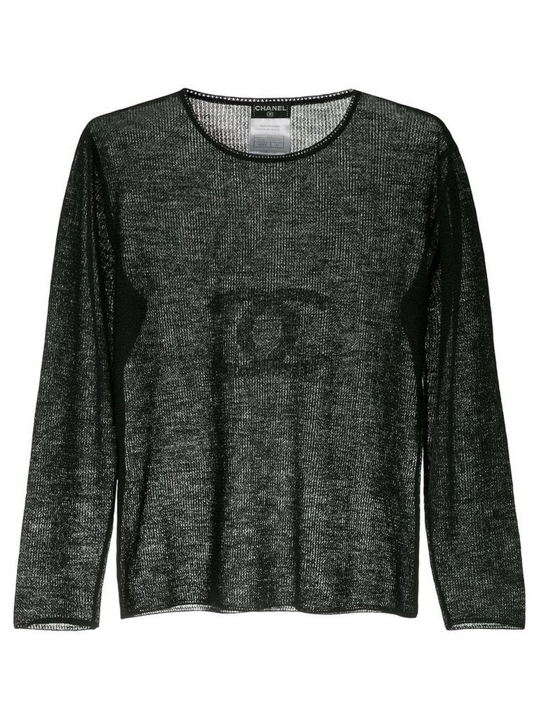 Chanel Pre-Owned 2002 Chanel CC long sleeve top - Black