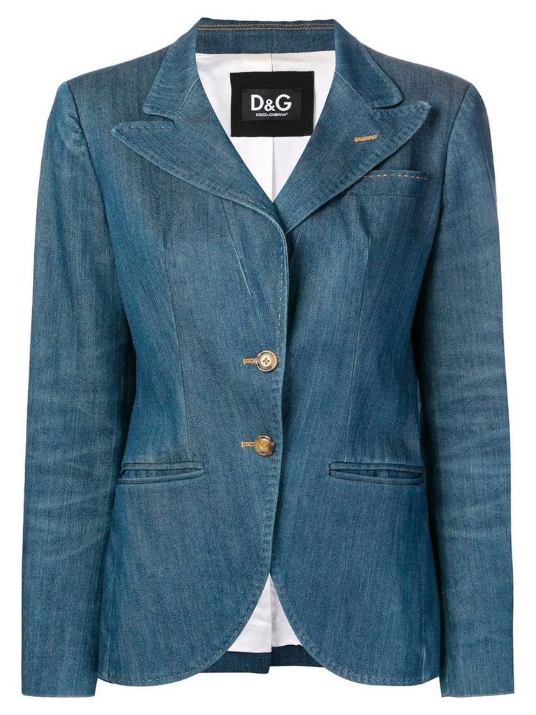 Dolce & Gabbana Pre-Owned 2000's fitted denim blazer - Blue