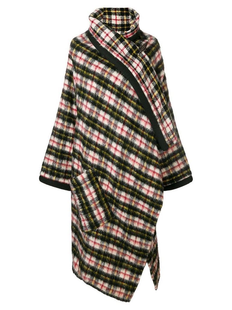 Jean Paul Gaultier Pre-Owned check shawl-collar coat - Black
