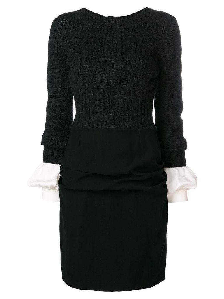 Chanel Pre-Owned layered short dress - Black