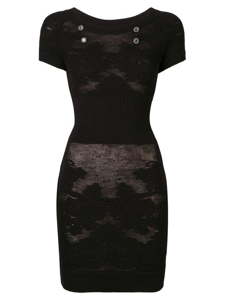 Chanel Pre-Owned sheer knitted dress - Black