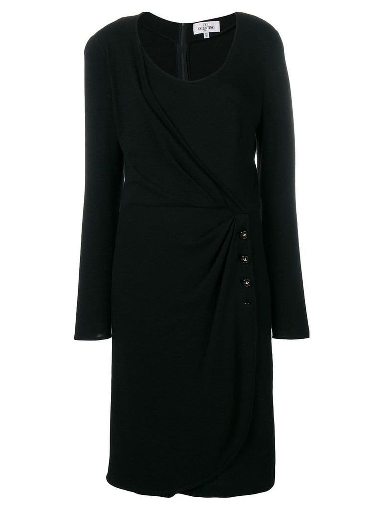 Valentino Pre-Owned buttoned wrap detail dress - Black