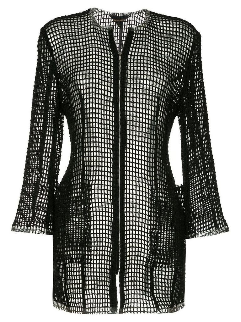 Comme Des Garçons Pre-Owned open knit zipped jacket - Black