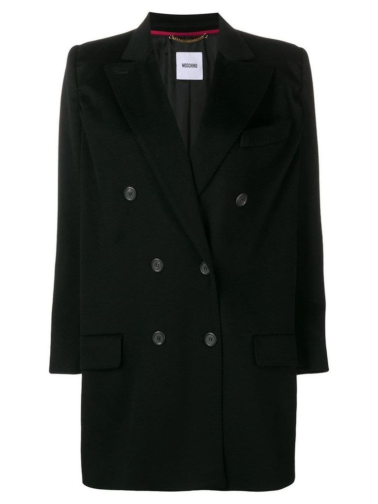 Moschino Pre-Owned 2000's double breasted coat - Black