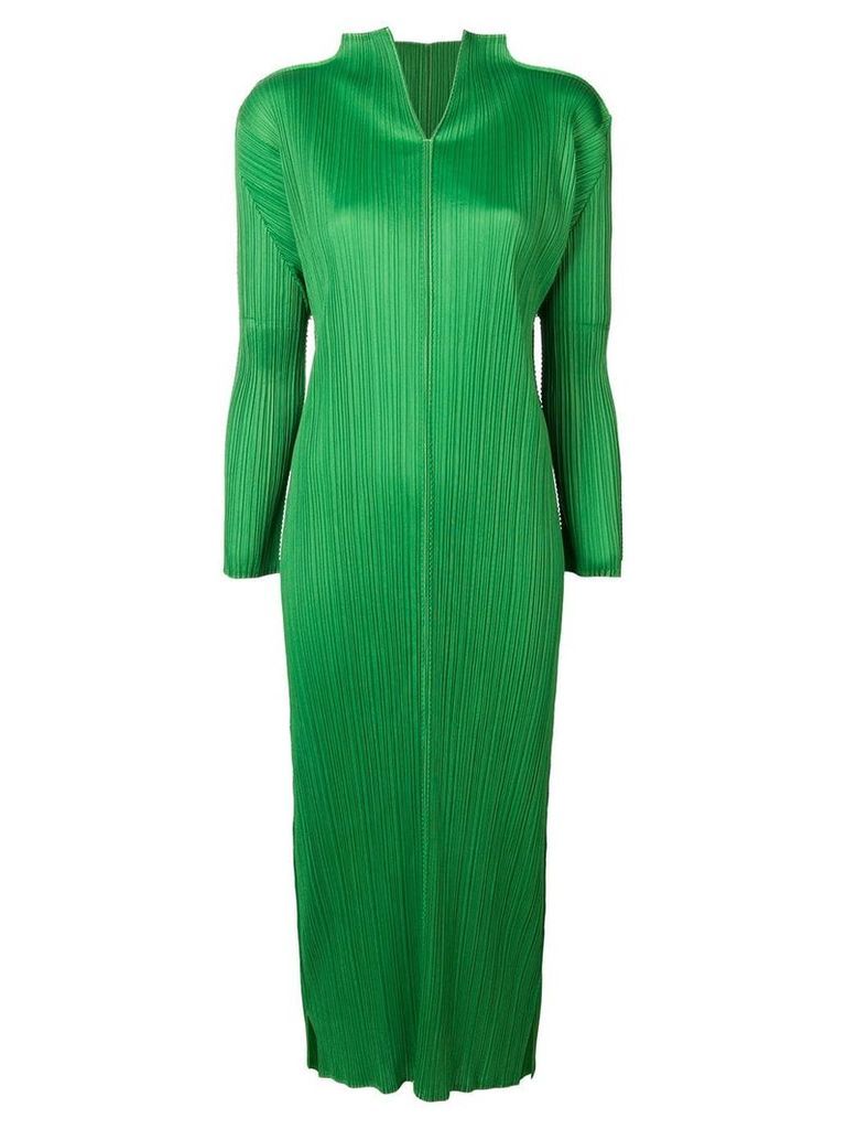 Issey Miyake Pre-Owned long pleated dress - Green