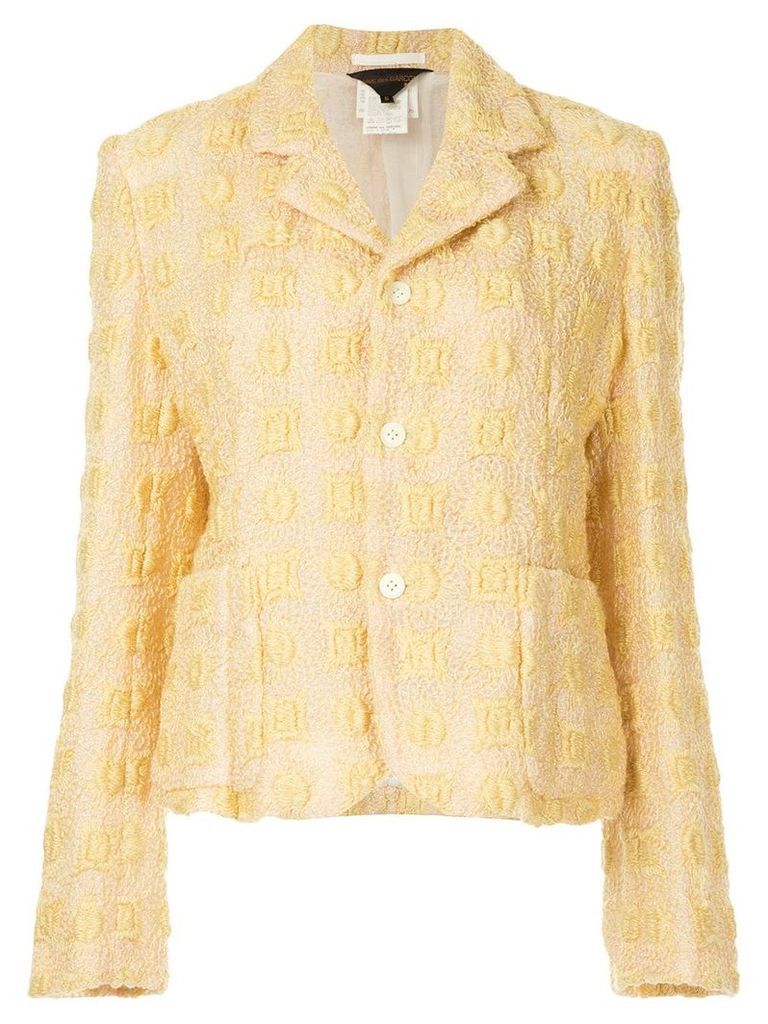 Comme Des Garçons Pre-Owned textured buttoned jacket - Yellow