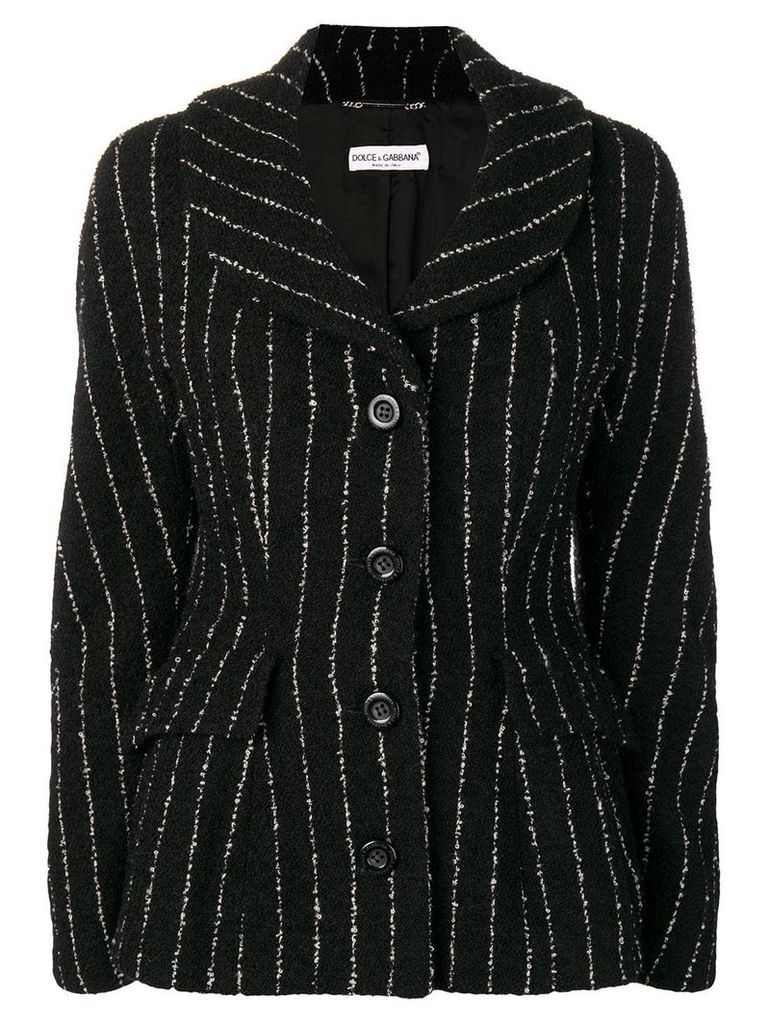 Dolce & Gabbana Pre-Owned 1990's pinstripe bouclé jacket - Black
