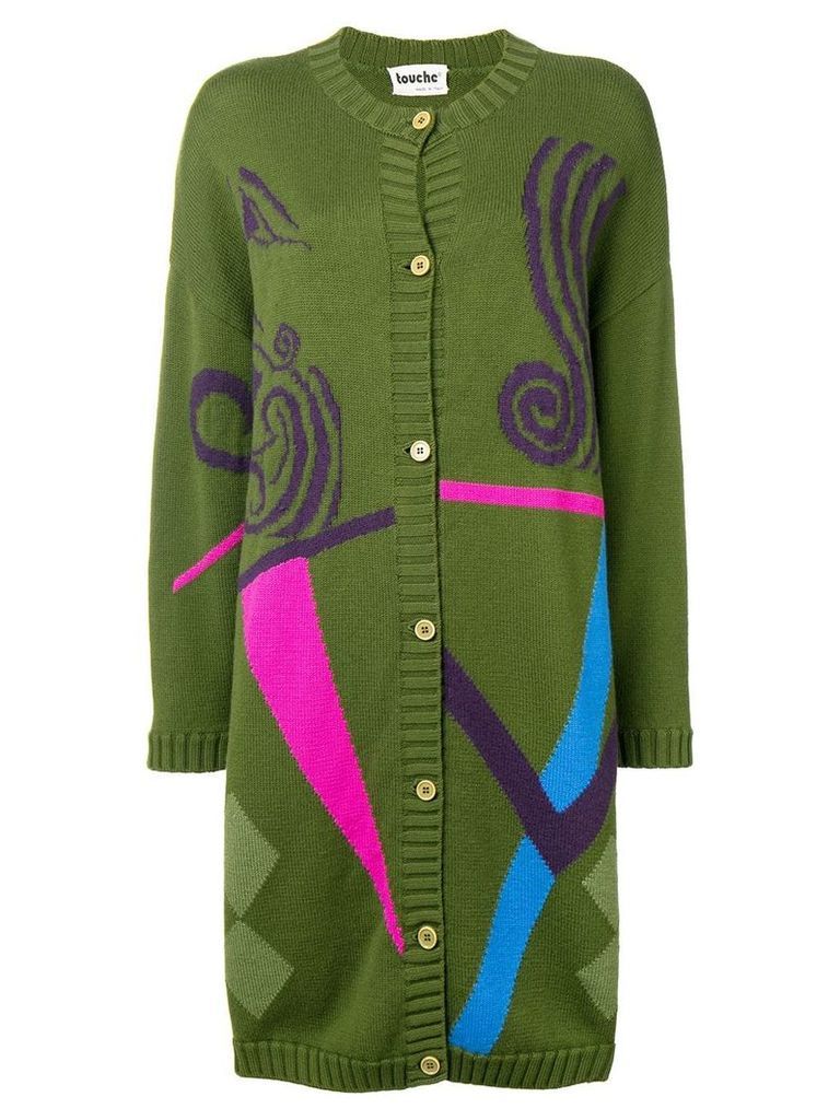 A.N.G.E.L.O. Vintage Cult 1980's graphic knitted cardigan - Green