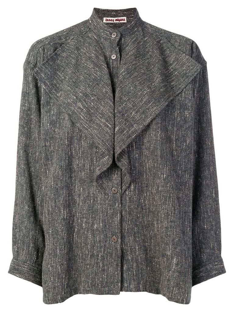 Issey Miyake Pre-Owned frill detail shirt - Grey