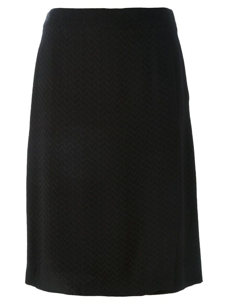 Jean Louis Scherrer Pre-Owned chevron pattern skirt - Black