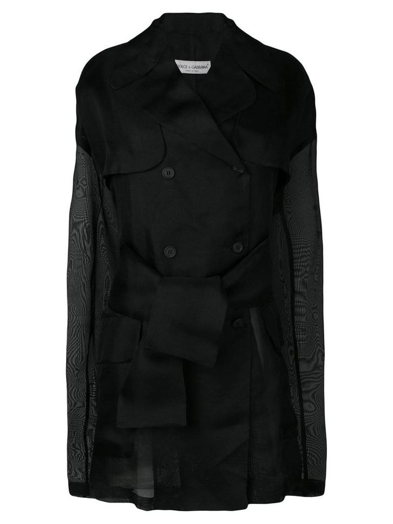 Dolce & Gabbana Pre-Owned 1990's sheer double breasted coat - Black