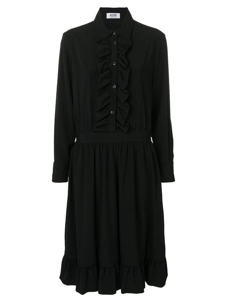 Moschino Pre-Owned 2000's frilled shirt dress - Black