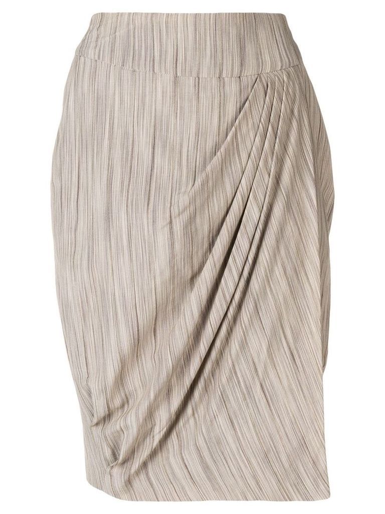 Giorgio Armani Pre-Owned pleat detail skirt - NEUTRALS