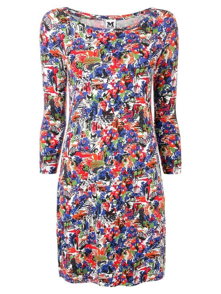 Missoni Pre-Owned 1990's abstract print fitted dress - Blue